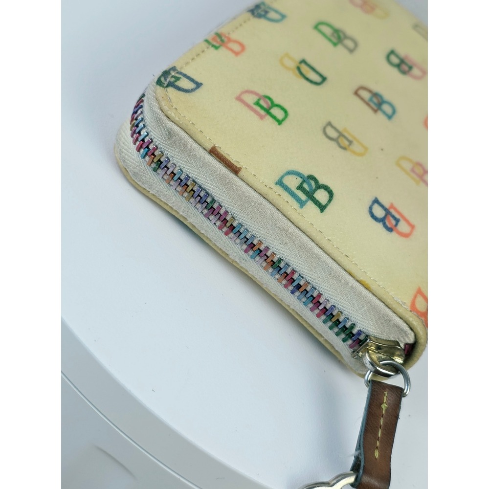 Dooney & Bourke Rainbow Monogram Zip Around Wallet Cream Heart Charm Y2K - Picture 5 of 15